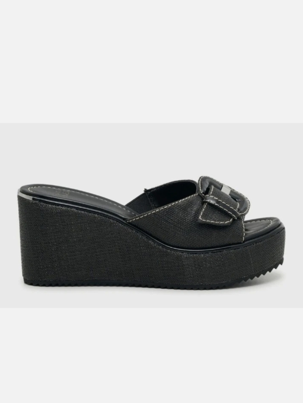 Donald Pliner Women's Ivor Raffia Wedge Sandal Size 7.5M Black New Without Box - Picture 5 of 16